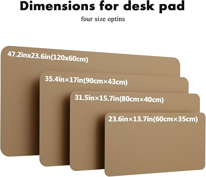 YSAGi Double-Sided Desk Mat, Eco Cork & Leather Desk Protector, Large Mouse Pad & Writing Pad for Office/Home (Khaki+Cork, 47.2" x 23.6")