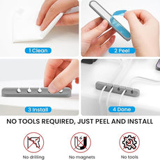 AhaStyle Cable Clips, 3 Pack Cord Holders Cable Organizer Self Adhesive Cord Keeper for Desktop Organizing USB Cable/Nightstand Power Cord/Mouse Cable/Wire PC/Cord Clips for Home Office and Car