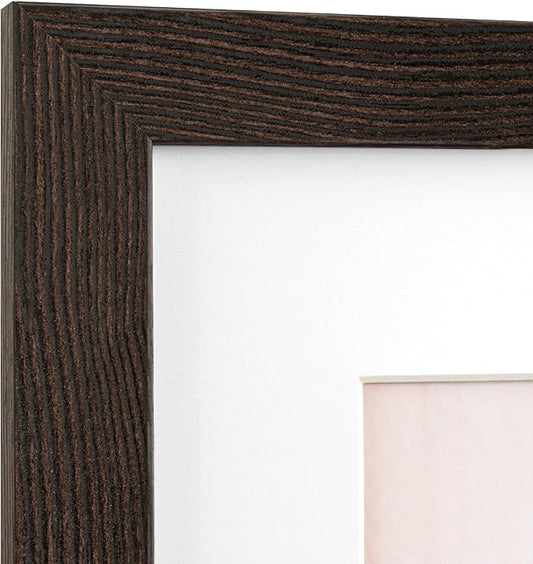 11x14 Picture Frame with Mat for 8x10 Set of 4, Distressed Black Wood Grain 11 x 14 Gallery Wall Picture Frames for Wall Mounting(4 Pack, Black)