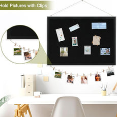 Double-Sided Black Cork Board with Linen, 36