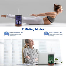 EQUSUPRO Essential Oil Diffuser 150ml Black Metal Aromatherapy Oil Diffuser Ultrasonic Cool Mist Diffuser with Auto Shut-Off Protection,7 Colors Changed LED for Home Office SPA Yoga