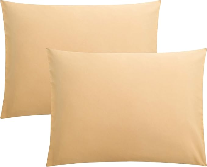 FLXXIE Microfiber Pillow Cases Standard Size, Soft Pillowcases with Envelope Closure, Wrinkle, Stain Resistant Pillow Covers, 20x26, Light Taupe