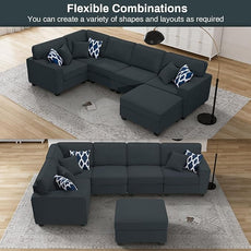 Legend Vansen Modular Sectional Sofa L Shaped Couch with Ottoman Modern Reversible Corner Sectional Couch for Living Room
