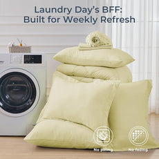 HEVUMYI Cream Yellow Cali-King Comforter Set - 7-Piece All Season Bed in a Bag Cali-King, Ultra Soft Bedding Set with Comforter, Flat Sheet, Fitted Sheet, Pillowcases, Pillow Shams