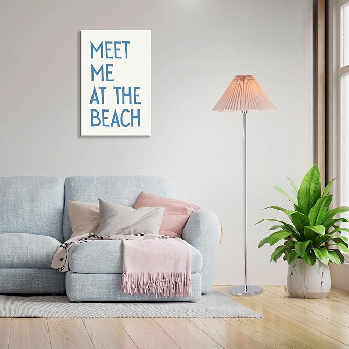 Trendy Meet Me At The Beach Posters Blue Coastal Cowgirl Wall Art Funky Summer Room Decor Vintage Beachy Canvas Prints Ocean Theme Aesthetic for Bathroom Dorm Apartment Bedroom 24x36in Unframed