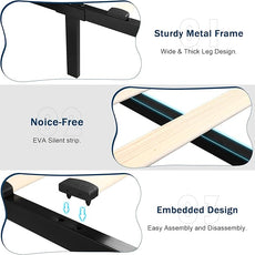 Twin Bed Frame with 4 Storage Drawers, Upholstered Platform Bed with Charging Station, Modern Wingback Storage Headboard, Easy Assembly,Noise-Free, Beige