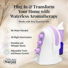 1000 Sq Ft Waterless Diffuser for Essential Oils, Made in USA Lavender Waterless Aroma Atomizer for Large Room Fragrance, Home Scent Machine, Air Aromatherapy Holiday