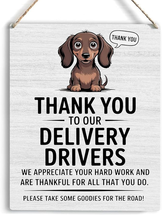 YCYD Delivery Drivers Sign, Thank You to Our Delivery Driver Snack Sign Friends Besties Colleagues Gifts, for Front Door Office Bedroom Living Room Home Decorations