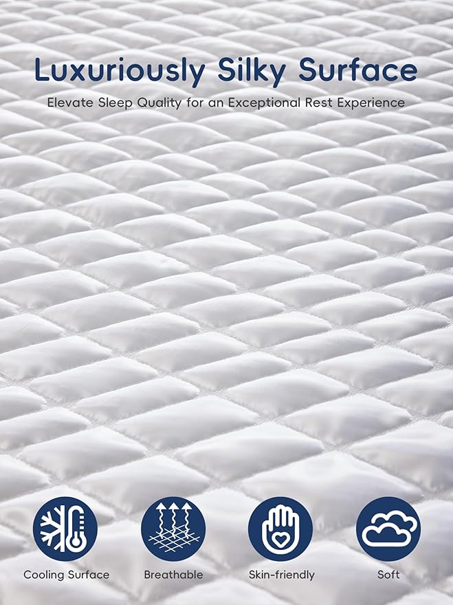 King Size Mattress Topper,Dual Layer Gel Memory Foam & Pillow Top Mattress Topper King for Pressure Relief and Medium Firm Support,CertiPur-US Certified