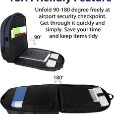 MATEIN Extra Large Laptop Backpack for Men, 50 L Travel Carry On TSA Approved Backpack with USB Port & Trolley Sleeve, Waterproof Business Work Bag Fits 18.4 Inch Computer Notebook, Dark Blue