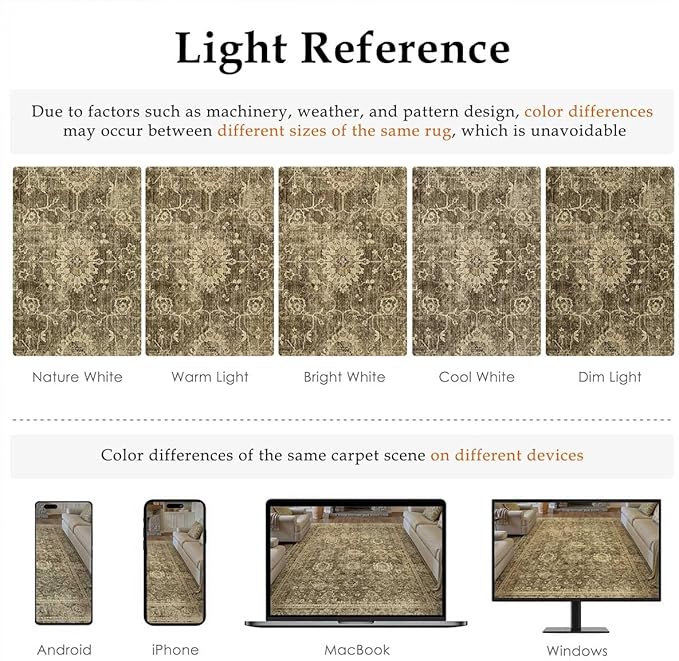 3x5 Washable Area Rug for Entryway Brown Vintage Non-Slip Low Pile Distressed Rustic Carpet Lightweight Vacuumable Door Mat Soft Small Door Mat Small Throw Rug for Entrance