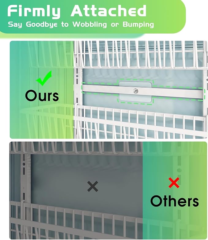 Over The Door Pantry Organizer, Pantry Organization and Storage, 6-Tier Deep Baskets Hanging Heavy-Duty Metal, Wall Spice Rack Seasoning Shelves for Home & Kitchen, Laundry Room Bathroom, White