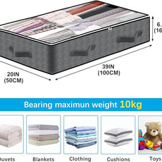 6 Pack Under Bed Storage Containers, 90L Collapsible Closet Organizers and Storage Bins, Underbed Storage Bags for Wrapping Paper, Blanket, Towels, Clothes, Comforter, Sweaters, Linen Sheets