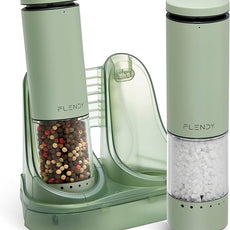 Electric Salt and Pepper Grinder Set Rechargeable, Automatic Salt and Pepper Grinder Set with Oversized Top Button, Stainless Steel Electric Salt and Pepper Shakers Set