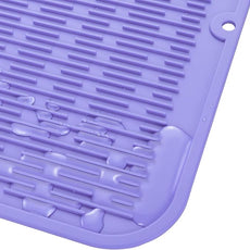 Silicone Dish Drying Mat for Multiple Usage,Easy clean,Eco-friendly,Heat-resistant Silicone Mat for Kitchen Counter or Sink,Refrigerator or Drawer Liner Light Purple 2XL 24 inches x 18 inches