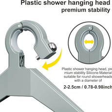 Orimade 4 Tier Adjustable Anti-slip Shower Caddy over Shower Head,Rustproof Bathroom Hanging shower Organizer with 4 Hooks for Razor,No Drilling Shower shelves Storage Rack,Grey