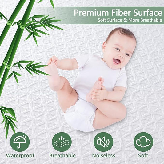 Premium Waterproof Mattress Protector Full Size, Breathable Bed Cover 3D Air Fabric Cooling Mattress Pad Cover Smooth Soft Noiseless Washable, 8''-21'' Deep Pocket (White)