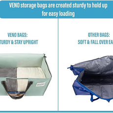 VENO 2 Pack Moving Bags, Christmas Storage Bins, Moving Boxes Alternative, Comforter and Blanket Storage Bags, College Dorm Packing Supplies, Foldable Heavy-Duty Tote (Light Green Matte, 2 Pack)