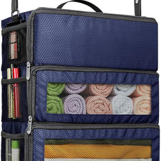 Suitcase Organizer, Travel Luggage Organizer Hanging Shelves Packing Cube Closet/Collapsible Portable Travel Organizer for Carry-on