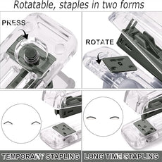 Desk Organizers and Accessories Set with 360-Degree Rotating Pen Holder, Acrylic Stapler, Tape Holder, Staple Remover, Binder/Paper Clips Kit, Scissor and 1 Box of Staples