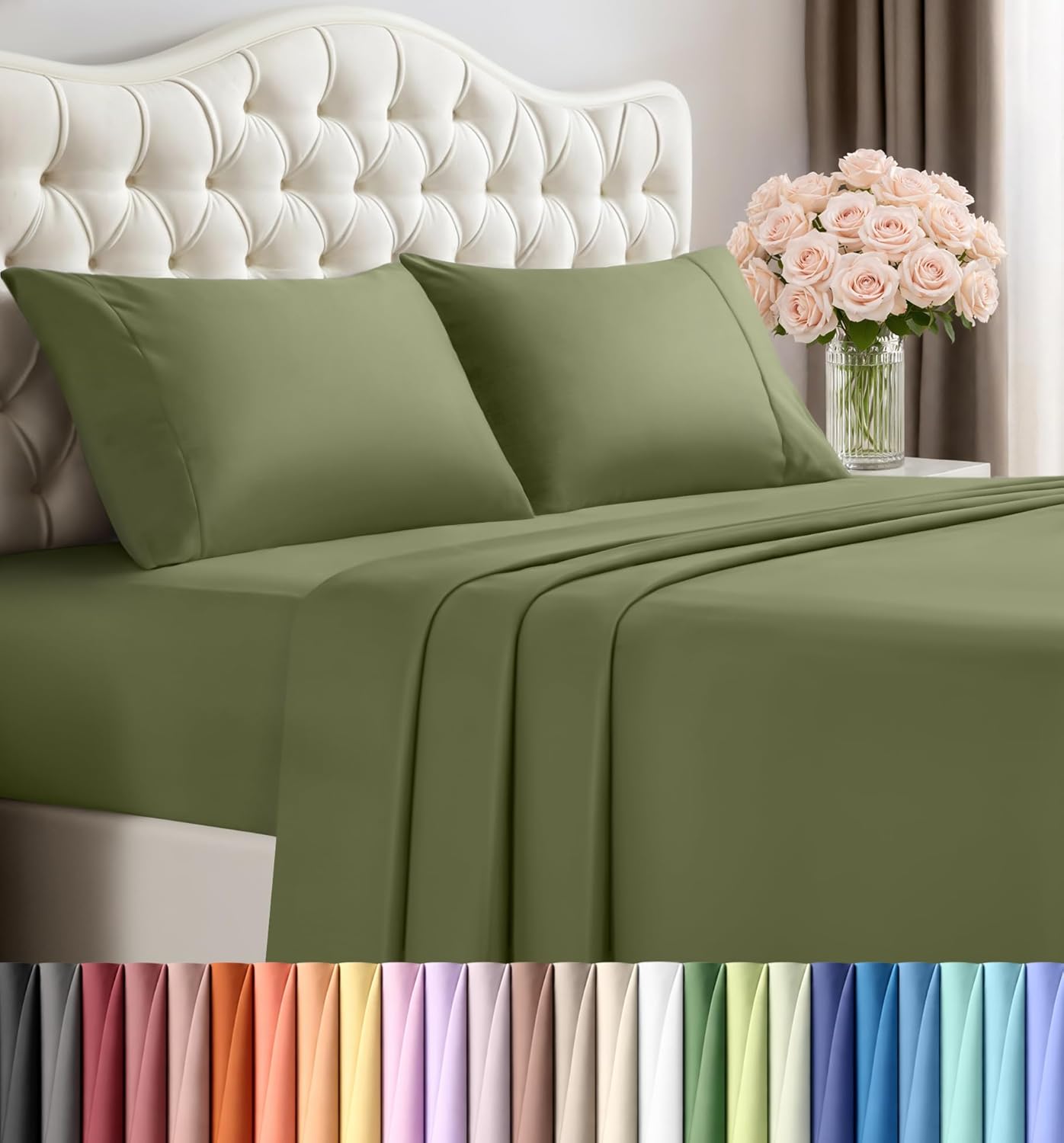 Utopia Bedding Queen Size Sheet Set – 4 Piece Bed Sheets, Soft and Breathable Microfiber, Includes 1 Fitted Sheet, 1 Flat Sheet and 2 Pillowcases – Oeko Tex (Grey) Dormly