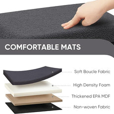 PINPLUS Storage Ottoman Cube Sherpa Ottoman Foot Rest,Small Foldable Portable Boucle Ottomans, Faux Teddy Fur, Grey 16.5