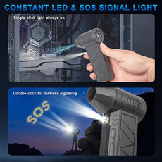 4-in-1 Compressed Air Duster with Light, Handheld Car Vacuum/Air Blower/Pump/Inflate 130000RPM Adjustable Electric Vacuum Cleaner for Computer Keyboard Car Home(Gray)