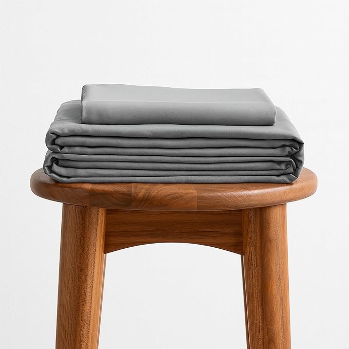 Twin XL Bamboo Bed Set by Bedly - 100% Organic Viscose/College Dorm Essential/Ultra Soft, Cooling, & Breathable/Lifetime Quality/Gray Color Bamboo Bed Set