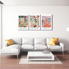 Wieco Art 3 Piece Henri Mattise Canvas Wall Art Abstract Colorful Matisse Posters Canvas Prints for Wall and Home Office Decorations