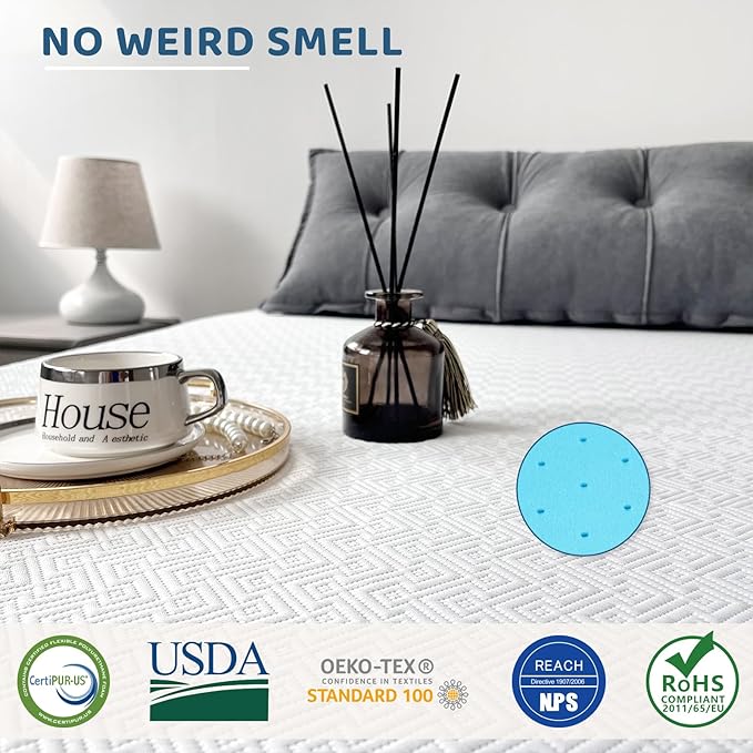 Airensky Full Size Memory Foam Mattress Topper, Cooling Gel Infused High Density Topper with Skin-Friendly Removable Cover, Pressure Relief Back Pain, CertiPUR-US Certified, (3 Inch, Full 54"x75")