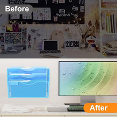 Kuntine.B Wall File Organizer (Blue, 3 Tier)