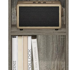 Furinno LUDER Book Shelf, 3-Tier Modern Bookshelf, Bookcase with 1 Door Storage Cabinet, 9.3 x 12 x 31.5, for Living Room, Bedroom, Home Office, French Oak