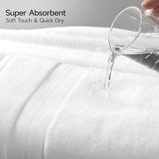 REDKISS 100% Cotton Bath Towels Set of 4, Extra Large Bath Sheets 27 X 59 Inches, 600 GSM, Quick Dry, Ultra Soft & Super Absorbent Bathroom Towel Sets for Bathroom, Gym, Spa, Pool & Hotel, White