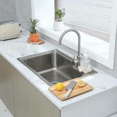 Silicone Bathroom Soap Dishes with Drain Spout-Bathroom and Kitchen Sink Organizer,Sponge Holder,Dish Soap Tray,Perfect for Dispenser,Scrubber,Bottle,Cup on Sink or Counter-Tapioca 4.9