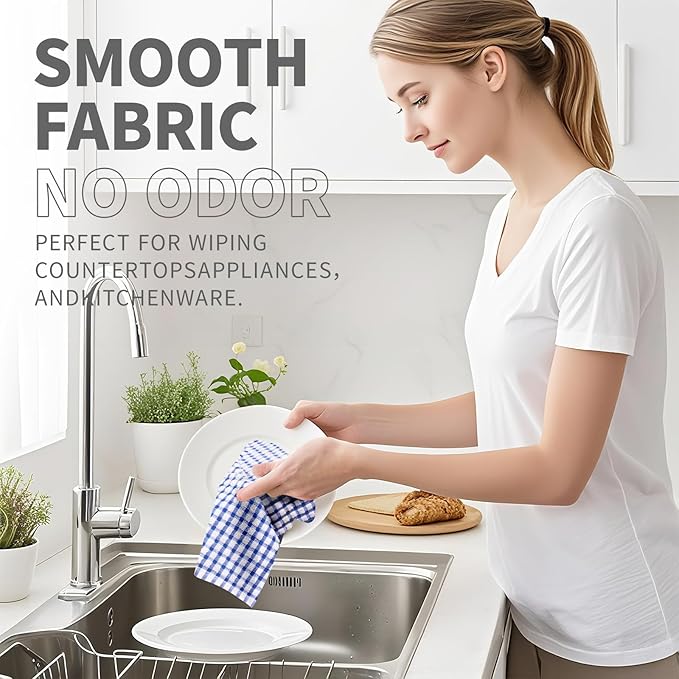 Oeleky Dish Towels for Kitchen, Cotton Kitchen Towels for Drying Dishes Pack of 8 (Multi B, 15X26 inches)
