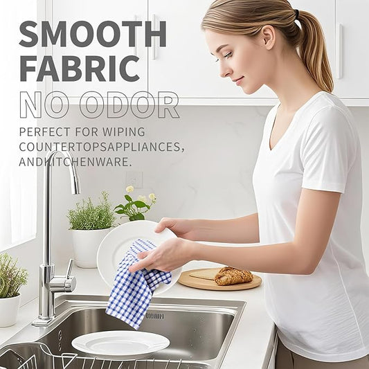 Oeleky Dish Towels for Kitchen, Cotton Kitchen Towels for Drying Dishes Pack of 8 (Multi B, 15X26 inches)