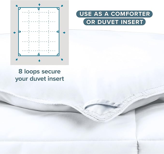 Bare Home Duvet Insert Comforter - Oversized Queen - Goose Down Alternative - Ultra-Soft - Premium 1800 Series - All Season Warmth - Bedding Comforter (Oversized Queen, White)