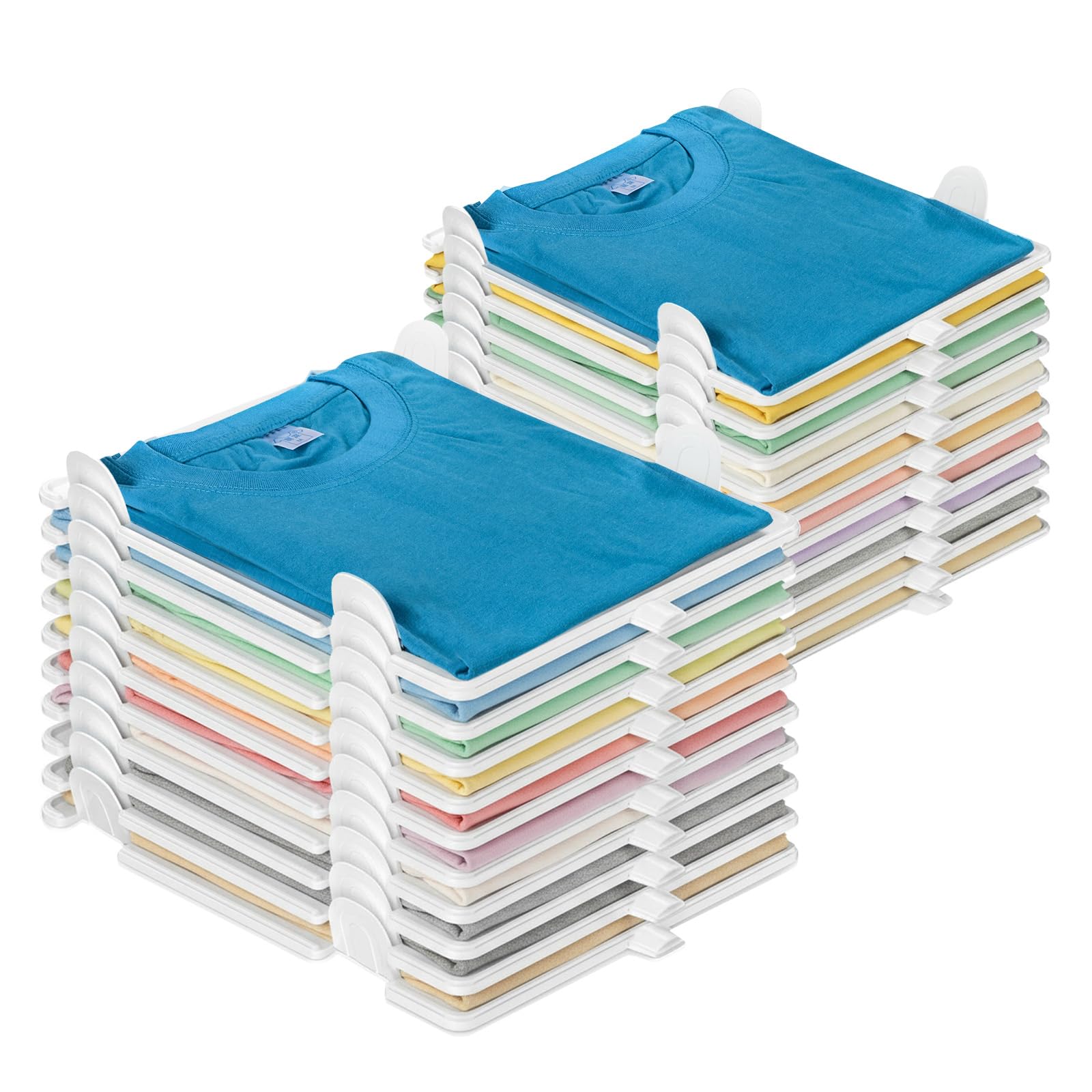 Accenter Tshirt Organizer for Clothes Storage, Stackable Closet Organizer with Easy Access, Shirt Folder Board, Sturdy and Durable, Clothes Folder 10-Pack