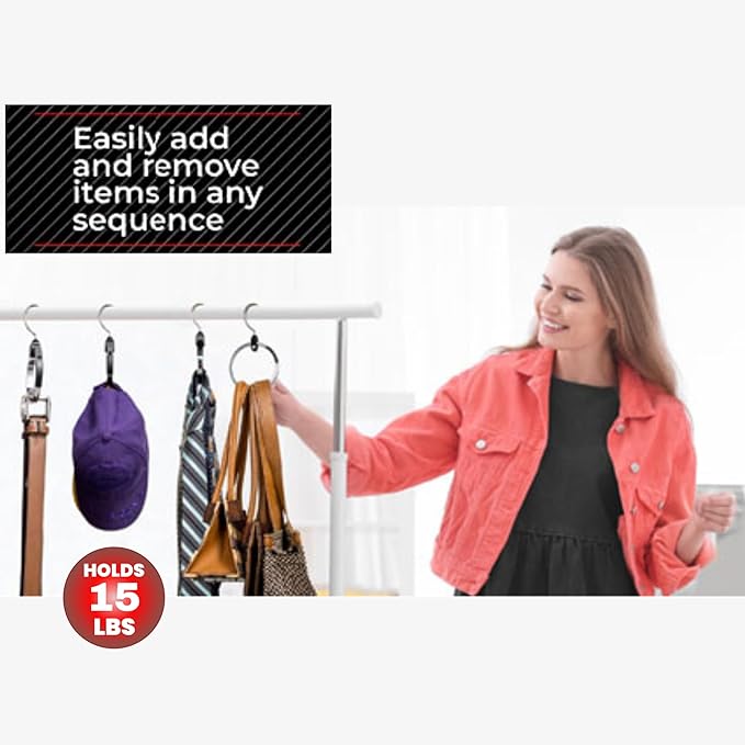 Multipurpose Closet Hangers- Tie and Belt Hanger for Closet- Great Space Saving Belt Organizer for Wardrobe - Ideal for Storing Belts, Ties, Scarfs, Baseball Hats, Purses & More- 1 Pack