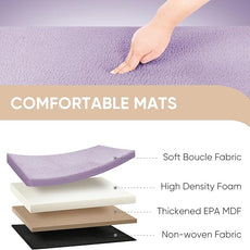 PINPLUS Folding Storage Ottoman Bench, Sherpa Ottoman with Storage, Large Long Shoes Bench Chest with Lid, Footrest for Living Room, Entryway, Purple 43'' x 15'' x 15''