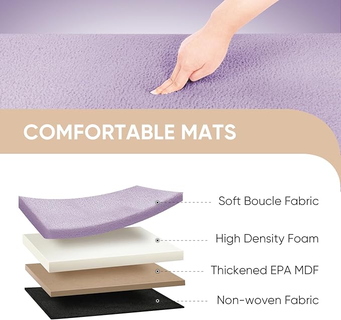 PINPLUS Folding Storage Ottoman Bench, Sherpa Ottoman with Storage, Large Long Shoes Bench Chest with Lid, Footrest for Living Room, Entryway, Purple 43'' x 15'' x 15''