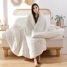 ROSGONIA Queen Comforter Set Ivory, 3pcs(1 Boho Ivory Comforter & 2 Pillowcases) All Season Soft Bedding Lightweight Bedspread Blanket Quilt Bed