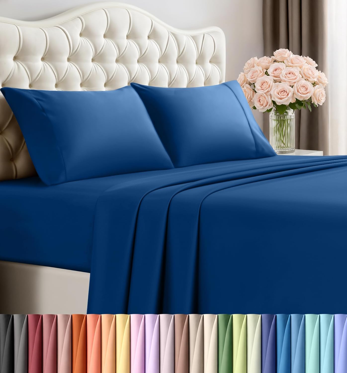 Utopia Bedding Queen Size Sheet Set – 4 Piece Bed Sheets, Soft and Breathable Microfiber, Includes 1 Fitted Sheet, 1 Flat Sheet and 2 Pillowcases – Oeko Tex (Grey) Dormly