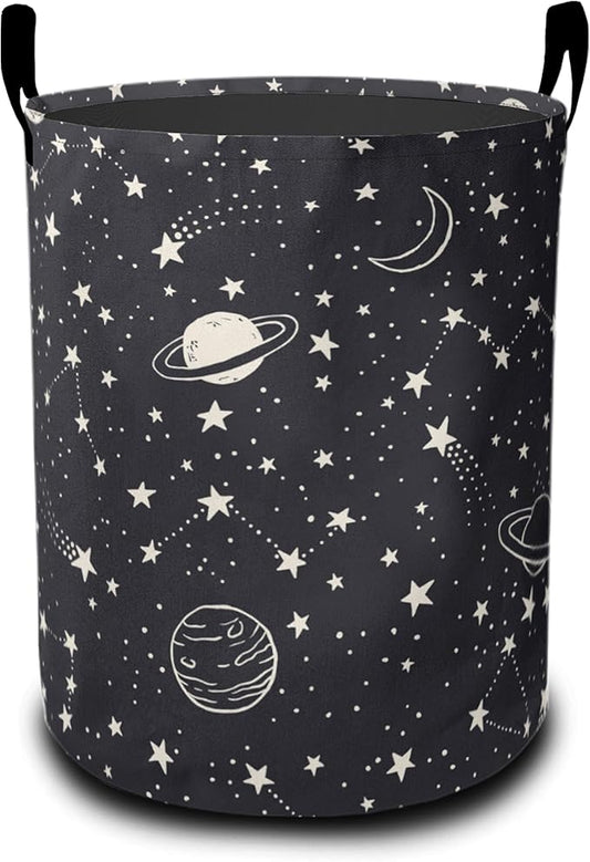 Laundry Basket-Cartoon Celestial Sky Foldable Waterproof Oxford Cloth Funny Tote Bag Laundry Hamper Clothes Storage Bucket Organizer For Bathroom/Laundry Storage/Bedroom Storage Basket