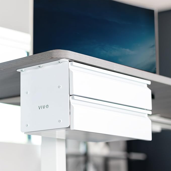 VIVO 16 inch Slide Out Dual Tier Desk Drawer, Under Desk 2 Layer Storage, White, DESK-DR02W