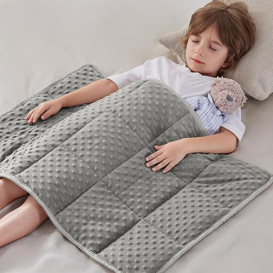 anfie Weighted Blanket Kids(30"x40" 2lbs) Weighted Blanket Cooling Blanket for Sleeping,Throw Size Breathable Blanket with Premium Glass Bead(Grey)