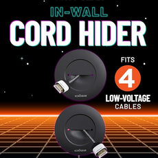 ECHOGEAR TV Cord Hider for Wall Mounted TV - Cable Management Kit Hides TV Wires - Includes 2 Pass Throughs, Locking Brackets, and Hole Saw Drill Attachment (Black)