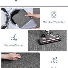 PADOOR Braided U Shaped Toilet Rug, 20x24 Grey, Super Absorbent, Non Slip, Machine Washable, Bathroom Floor Mat