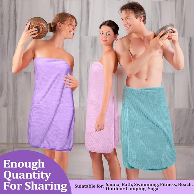 Preboun 12 Pcs Bath Towels and Washcloths 4 Sets Microfiber Bathroom Beach Pool Towel Set Quick Dry Coral Velvet Highly Absorbent for Fitness Sports Shower Travel Spa Hotel(Pastel Colors)