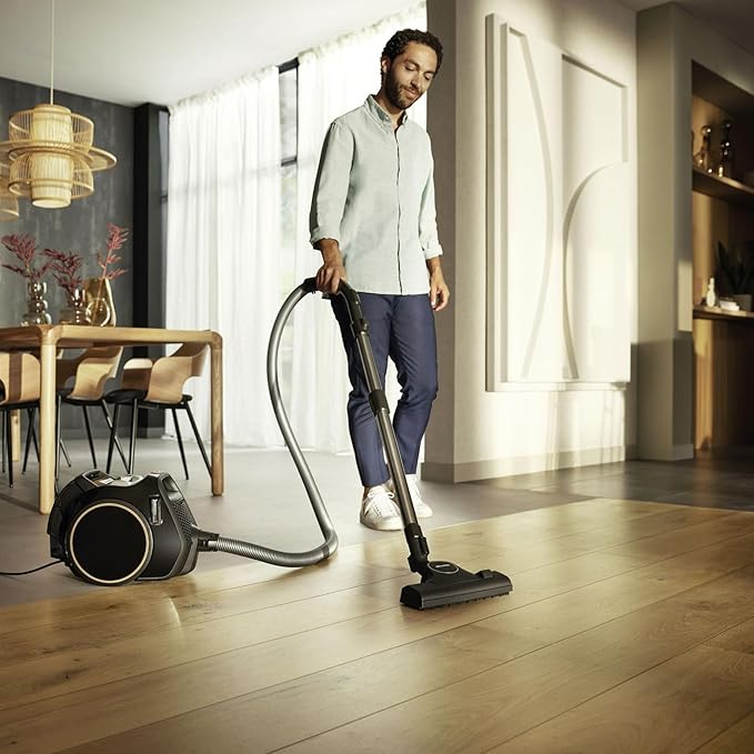Miele Boost CX1 Cat & Dog - Bagless canister vacuum cleaner, lightweight, compact and corded with vortex technology, TurboBrush and HEPA AirClean filter, in Black/Rose
